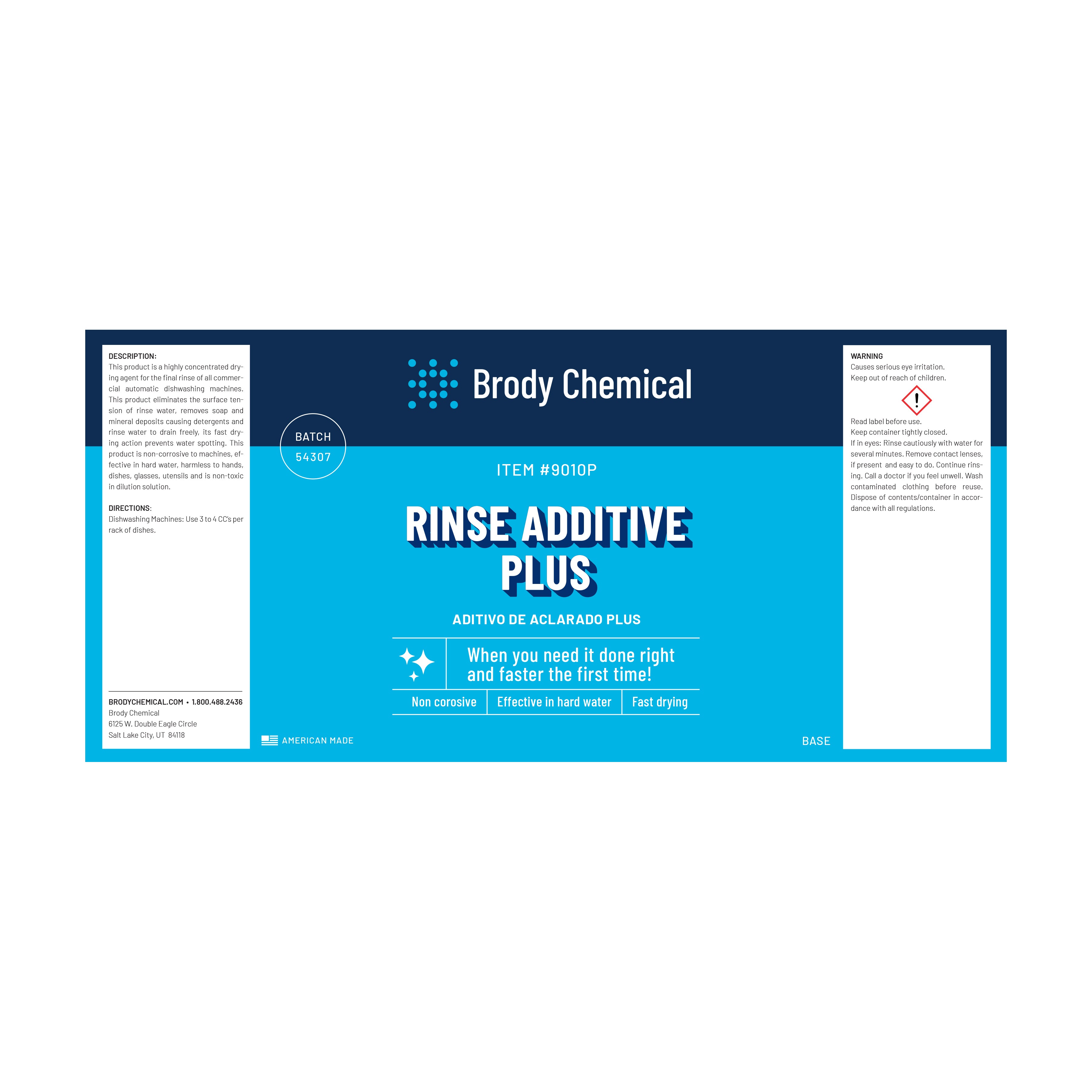 Cleaner Rinse Additives RINSE ADDITIVE PLUS – Brody Chemical